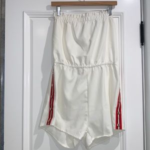 White strapless jumpsuit